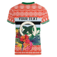 Personalised Penama Joyeux Noel Women V-Neck T-Shirt Proud To Be a Ni-Van Sand Drawing Art - Polynesian Pride