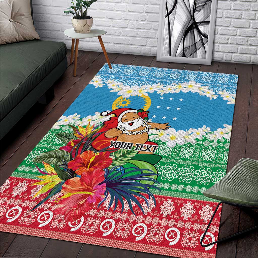 Personalised Sanma Joyeux Noel Area Rug Proud To Be a Ni-Van Sand Drawing Art - Polynesian Pride