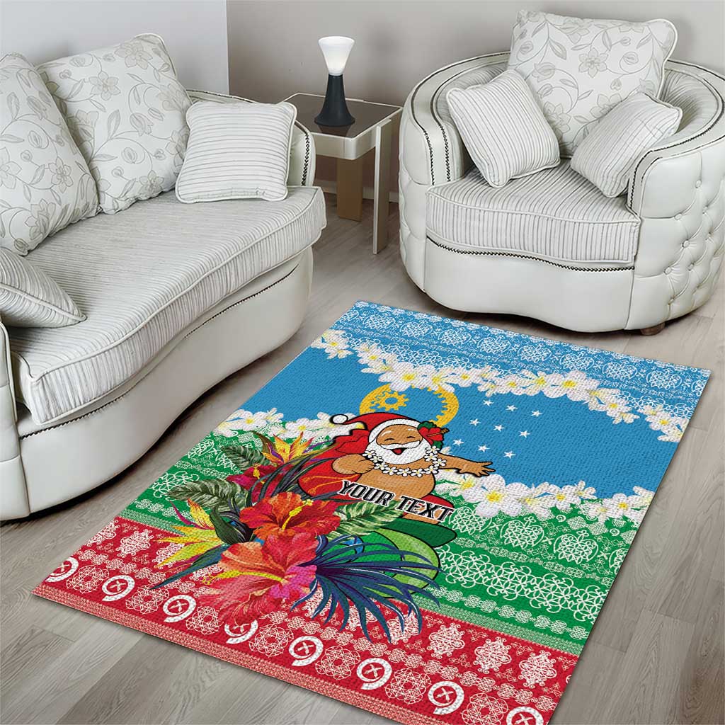 Personalised Sanma Joyeux Noel Area Rug Proud To Be a Ni-Van Sand Drawing Art - Polynesian Pride