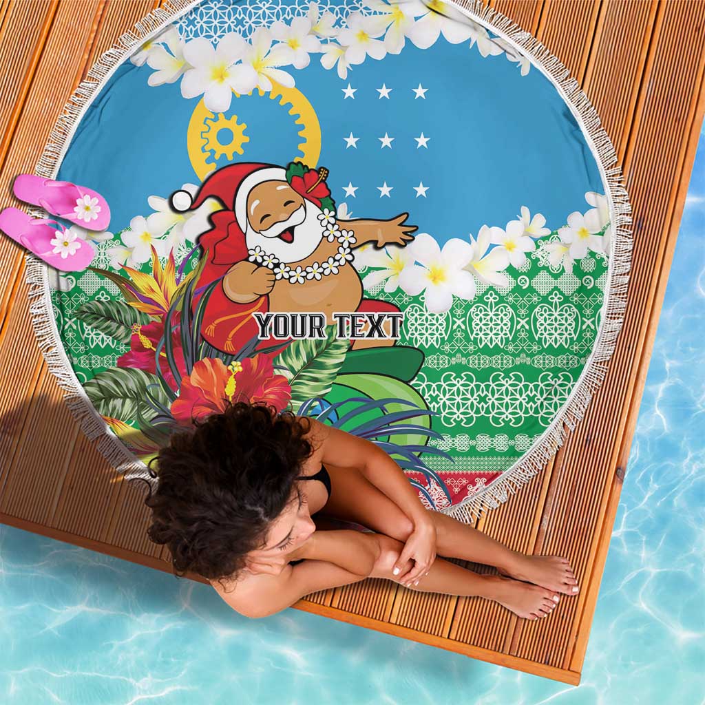 Personalised Sanma Joyeux Noel Beach Blanket Proud To Be a Ni-Van Sand Drawing Art - Polynesian Pride