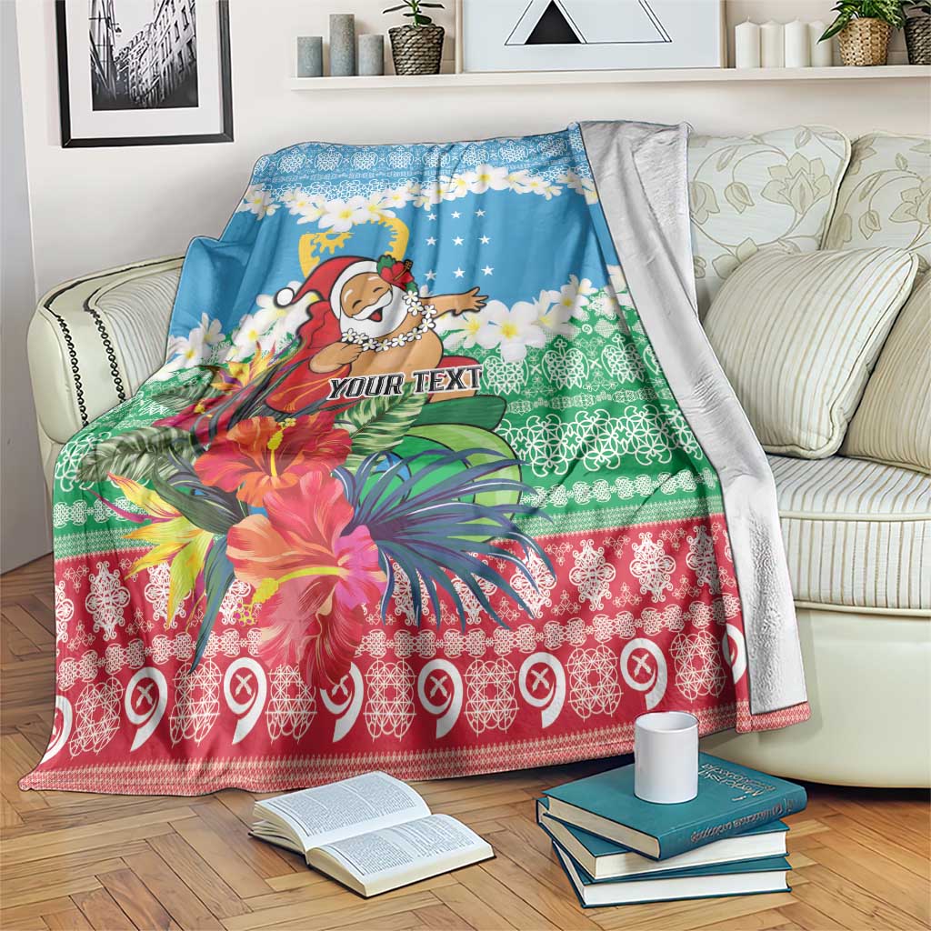 Personalised Sanma Joyeux Noel Blanket Proud To Be a Ni-Van Sand Drawing Art - Polynesian Pride