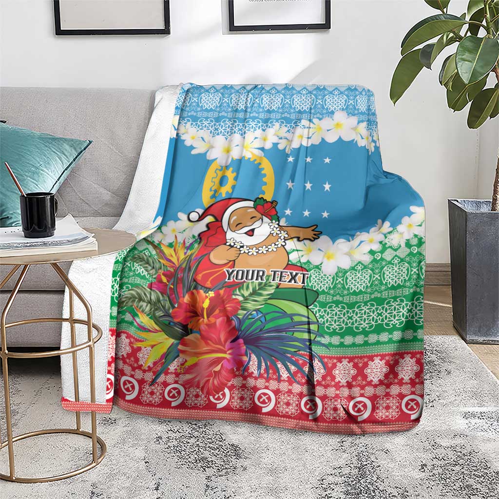 Personalised Sanma Joyeux Noel Blanket Proud To Be a Ni-Van Sand Drawing Art - Polynesian Pride