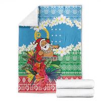 Personalised Sanma Joyeux Noel Blanket Proud To Be a Ni-Van Sand Drawing Art - Polynesian Pride
