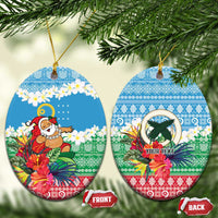 Personalised Sanma Joyeux Noel Ceramic Ornament Proud To Be a Ni-Van Sand Drawing Art - Polynesian Pride