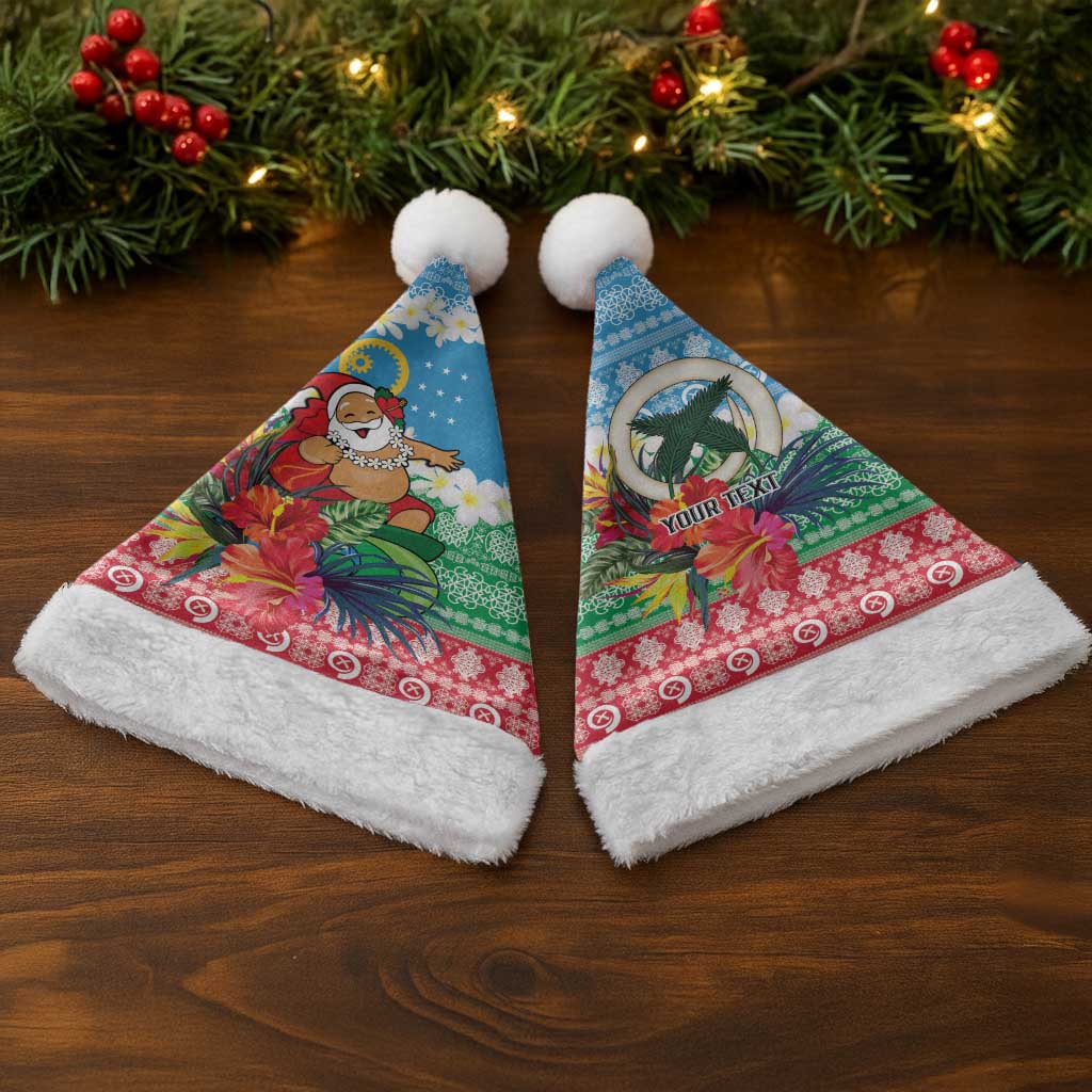 Personalised Sanma Joyeux Noel Christmas Santa Hat Proud To Be a Ni-Van Sand Drawing Art - Polynesian Pride