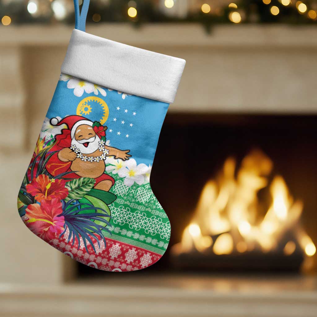 Personalised Sanma Joyeux Noel Christmas Stocking Proud To Be a Ni-Van Sand Drawing Art - Polynesian Pride