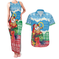 Personalised Sanma Joyeux Noel Couples Matching Tank Maxi Dress and Hawaiian Shirt Proud To Be a Ni-Van Sand Drawing Art - Polynesian Pride