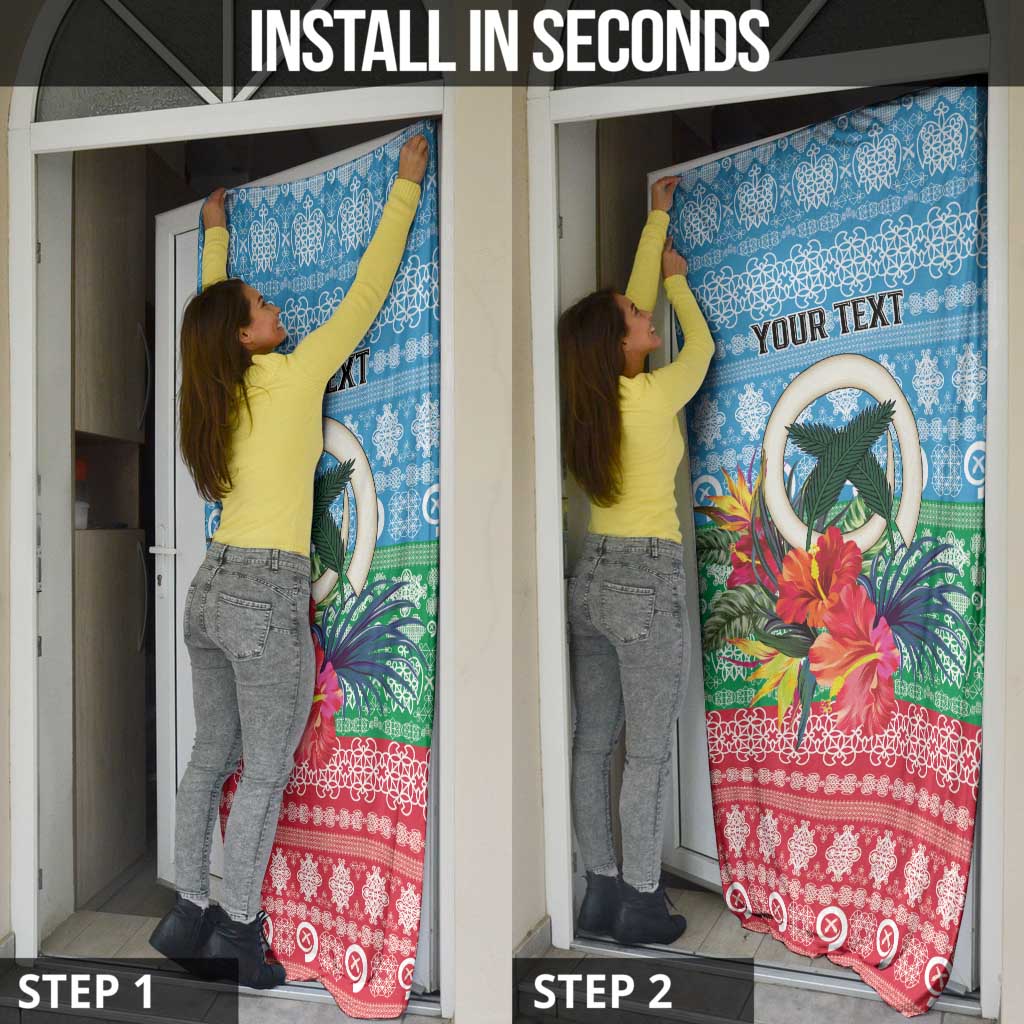 Personalised Sanma Joyeux Noel Door Cover Proud To Be a Ni-Van Sand Drawing Art - Polynesian Pride