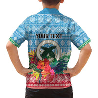 Personalised Sanma Joyeux Noel Family Matching Long Sleeve Bodycon Dress and Hawaiian Shirt Proud To Be a Ni-Van Sand Drawing Art LT9 - Polynesian Pride