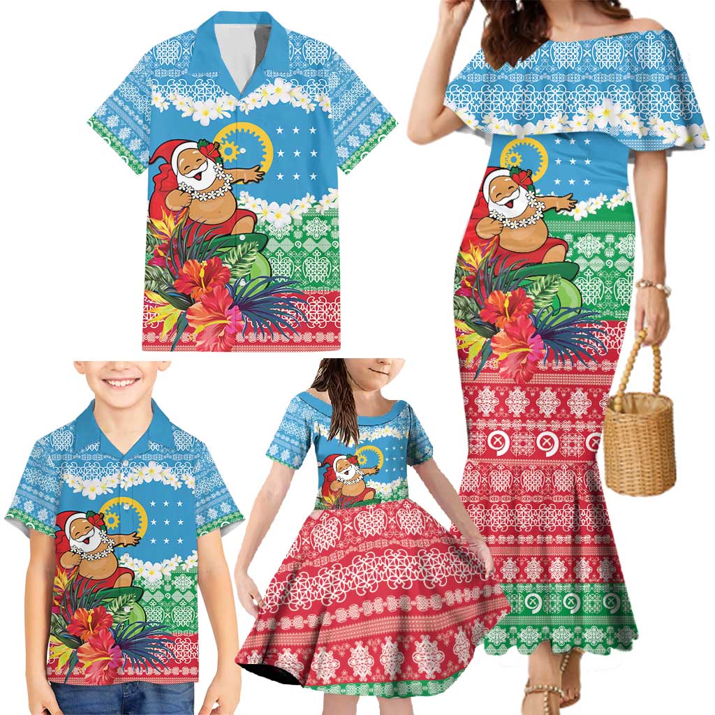 Personalised Sanma Joyeux Noel Family Matching Mermaid Dress and Hawaiian Shirt Proud To Be a Ni-Van Sand Drawing Art LT9 - Polynesian Pride