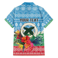 Personalised Sanma Joyeux Noel Family Matching Off Shoulder Maxi Dress and Hawaiian Shirt Proud To Be a Ni-Van Sand Drawing Art - Polynesian Pride