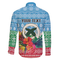 Personalised Sanma Joyeux Noel Family Matching Off Shoulder Short Dress and Hawaiian Shirt Proud To Be a Ni-Van Sand Drawing Art - Polynesian Pride