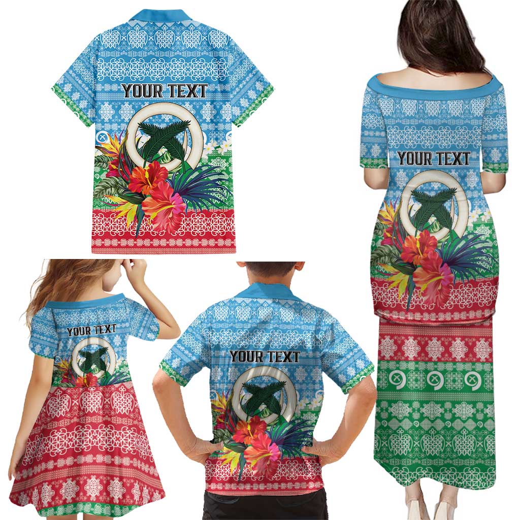 Personalised Sanma Joyeux Noel Family Matching Puletasi and Hawaiian Shirt Proud To Be a Ni-Van Sand Drawing Art LT9 - Polynesian Pride