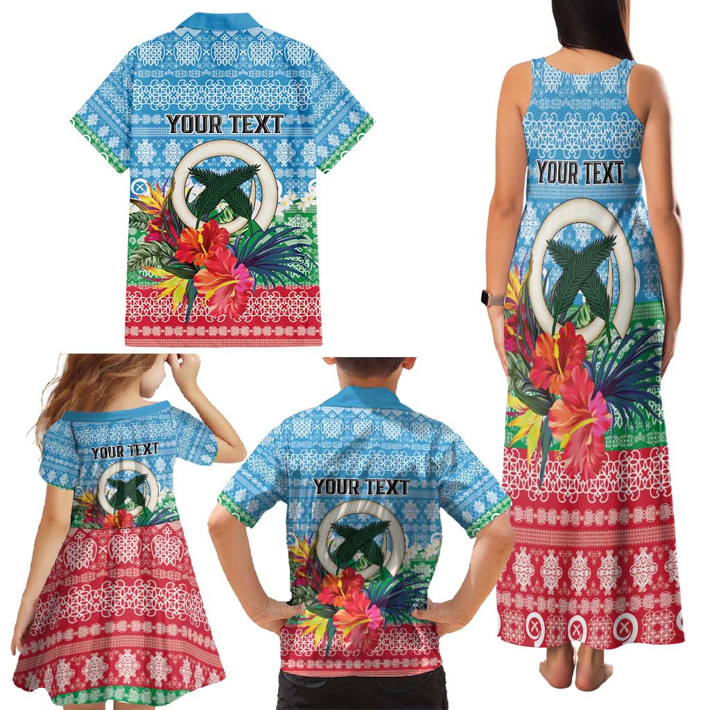 Personalised Sanma Joyeux Noel Family Matching Tank Maxi Dress and Hawaiian Shirt Proud To Be a Ni-Van Sand Drawing Art - Polynesian Pride