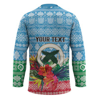 Personalised Sanma Joyeux Noel Hockey Jersey Proud To Be a Ni-Van Sand Drawing Art - Polynesian Pride