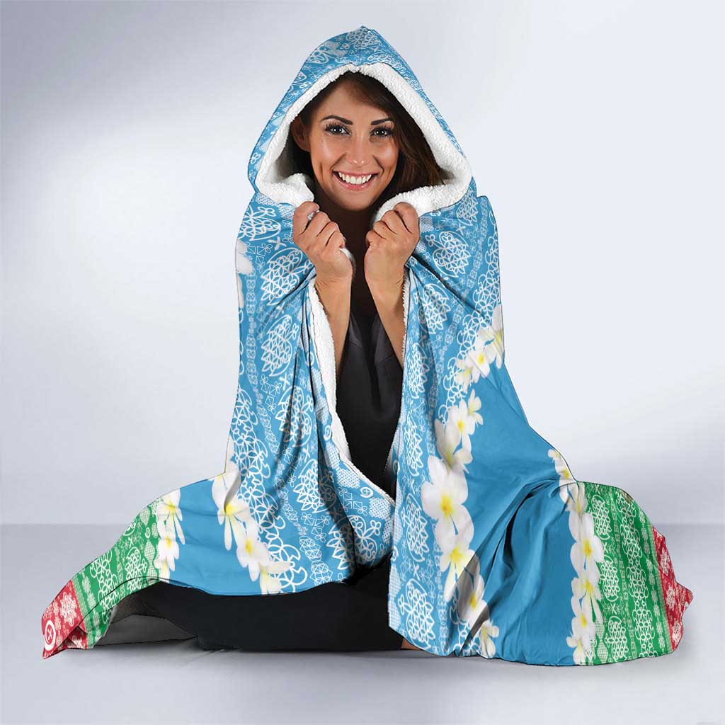 Personalised Sanma Joyeux Noel Hooded Blanket Proud To Be a Ni-Van Sand Drawing Art - Polynesian Pride