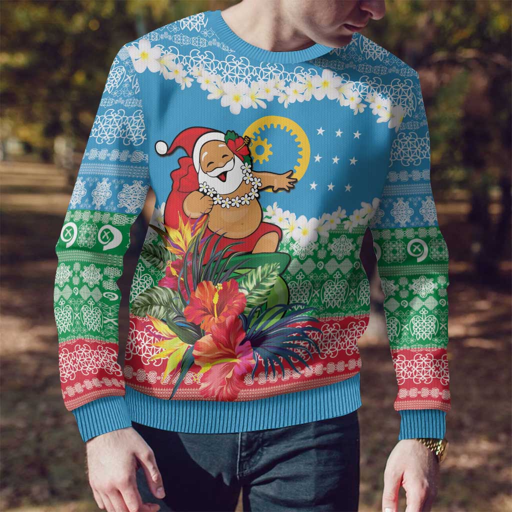 Personalised Sanma Joyeux Noel Ugly Christmas Sweater Proud To Be a Ni-Van Sand Drawing Art - Polynesian Pride