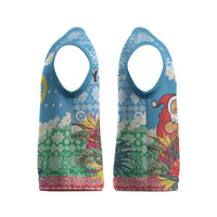 Personalised Sanma Joyeux Noel Christmas Knitted V-Neck Vest Proud To Be a Ni-Van Sand Drawing Art LT9 - Polynesian Pride