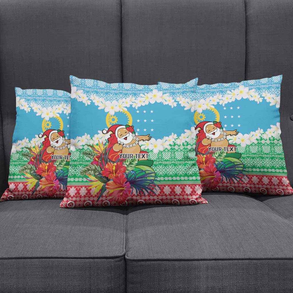 Personalised Sanma Joyeux Noel Pillow Cover Proud To Be a Ni-Van Sand Drawing Art - Polynesian Pride