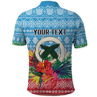 Personalised Sanma Joyeux Noel Polo Shirt Proud To Be a Ni-Van Sand Drawing Art - Polynesian Pride