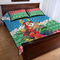 Personalised Sanma Joyeux Noel Quilt Bed Set Proud To Be a Ni-Van Sand Drawing Art - Polynesian Pride