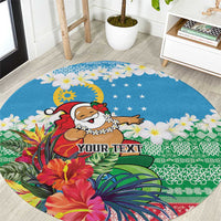Personalised Sanma Joyeux Noel Round Carpet Proud To Be a Ni-Van Sand Drawing Art - Polynesian Pride
