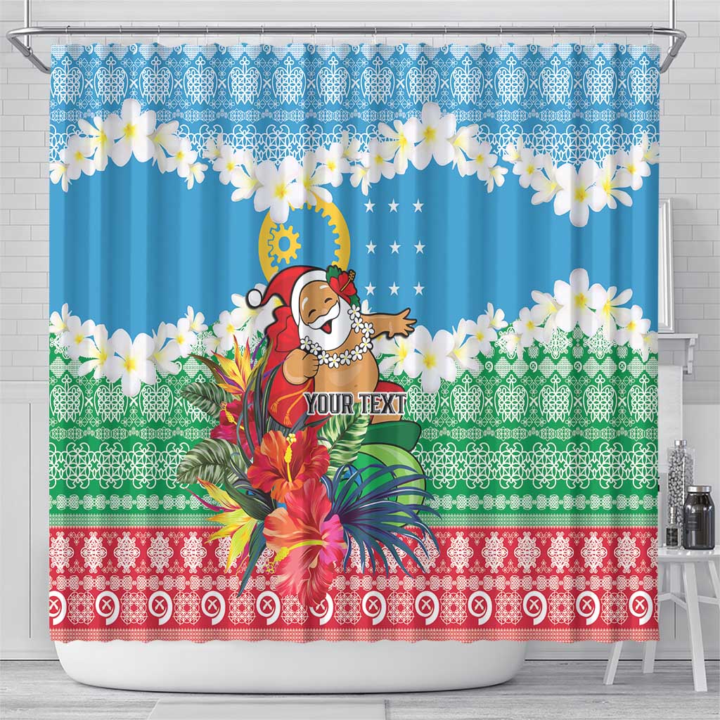 Personalised Sanma Joyeux Noel Shower Curtain Proud To Be a Ni-Van Sand Drawing Art - Polynesian Pride
