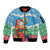 Personalised Sanma Joyeux Noel Sleeve Zip Bomber Jacket Proud To Be a Ni-Van Sand Drawing Art - Polynesian Pride