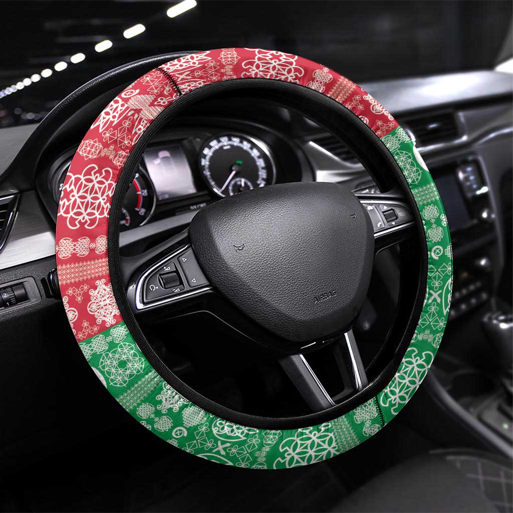 Sanma Joyeux Noel Steering Wheel Cover Proud To Be a Ni-Van Sand Drawing Art - Polynesian Pride