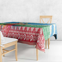 Personalised Sanma Joyeux Noel Tablecloth Proud To Be a Ni-Van Sand Drawing Art - Polynesian Pride