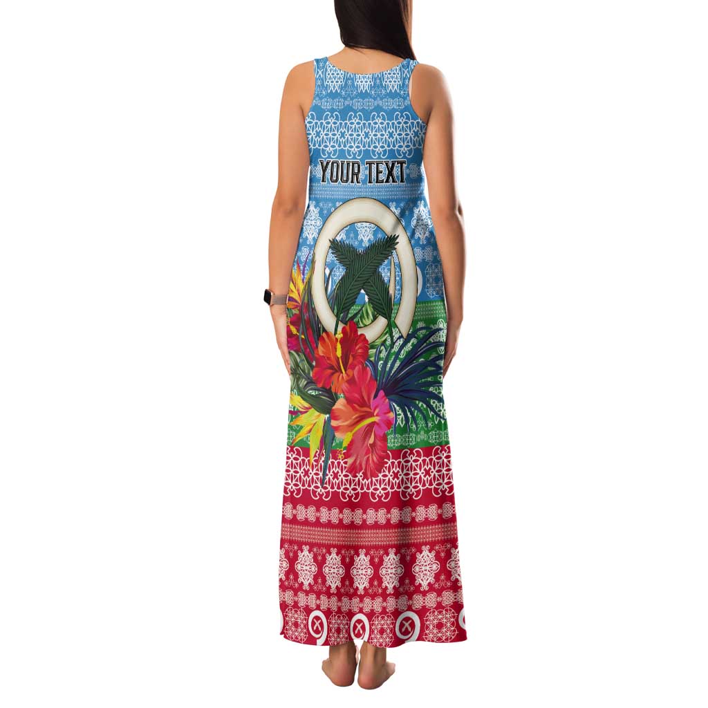 Personalised Sanma Joyeux Noel Tank Maxi Dress Proud To Be a Ni-Van Sand Drawing Art - Polynesian Pride