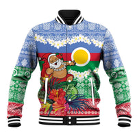 Personalised Shefa Joyeux Noel Baseball Jacket Proud To Be a Ni-Van Sand Drawing Art - Polynesian Pride