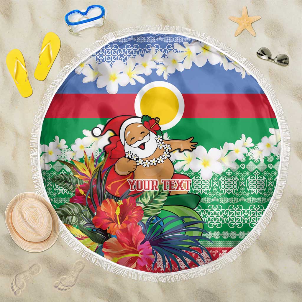 Personalised Shefa Joyeux Noel Beach Blanket Proud To Be a Ni-Van Sand Drawing Art - Polynesian Pride