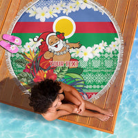 Personalised Shefa Joyeux Noel Beach Blanket Proud To Be a Ni-Van Sand Drawing Art - Polynesian Pride