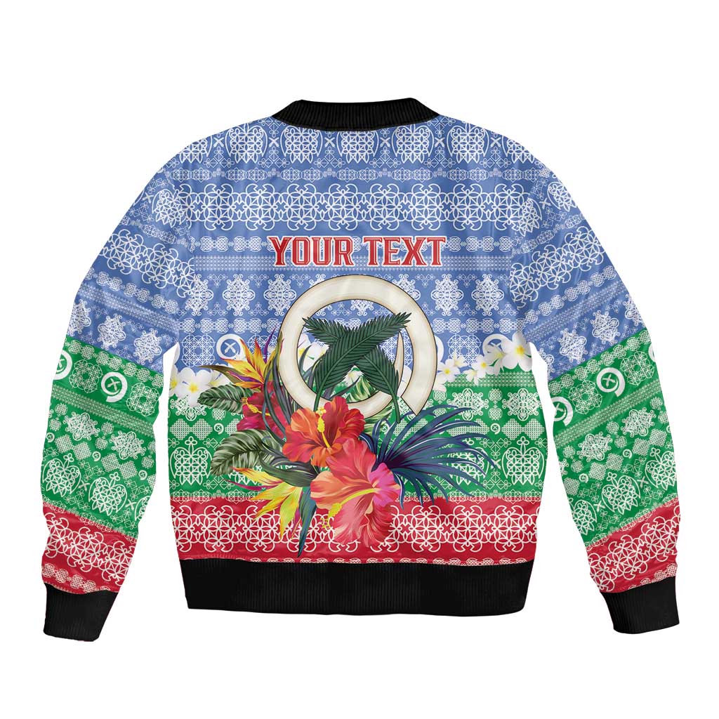 Personalised Shefa Joyeux Noel Bomber Jacket Proud To Be a Ni-Van Sand Drawing Art - Polynesian Pride