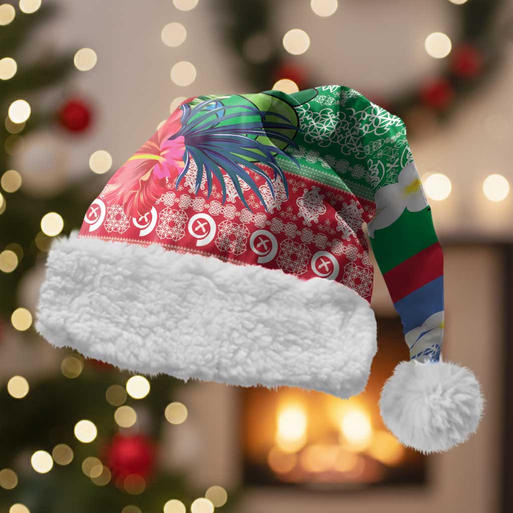 Personalised Shefa Joyeux Noel Christmas Santa Hat Proud To Be a Ni-Van Sand Drawing Art - Polynesian Pride
