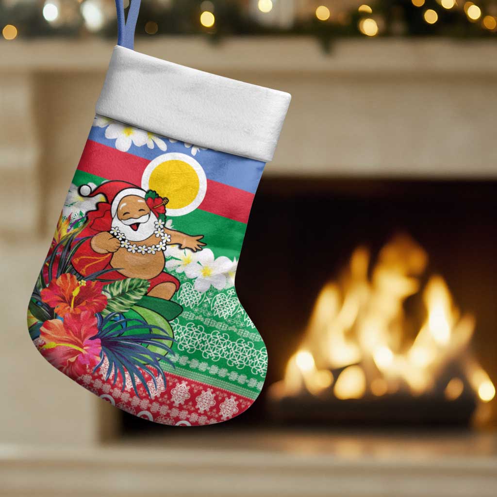 Personalised Shefa Joyeux Noel Christmas Stocking Proud To Be a Ni-Van Sand Drawing Art - Polynesian Pride