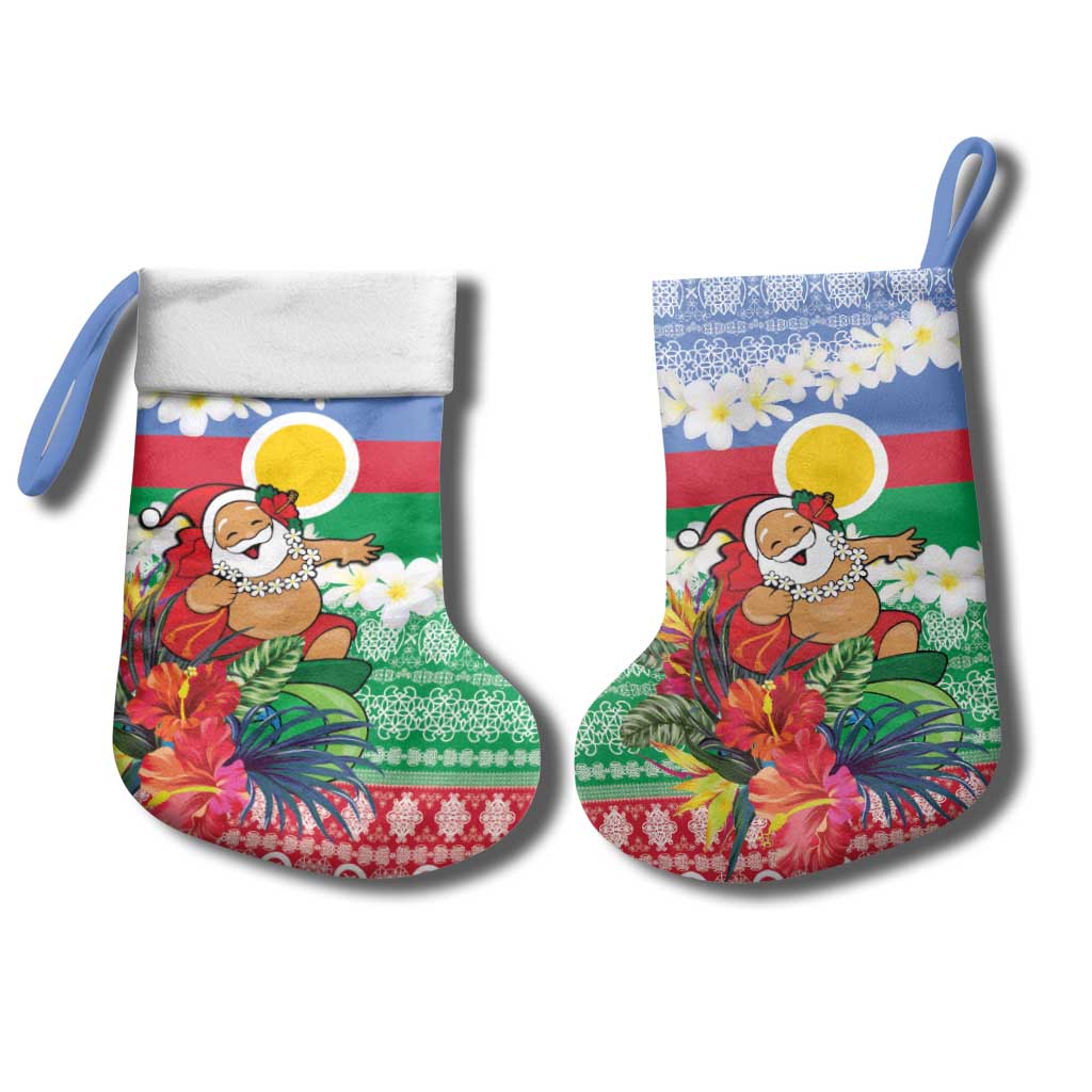 Personalised Shefa Joyeux Noel Christmas Stocking Proud To Be a Ni-Van Sand Drawing Art - Polynesian Pride