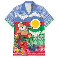 Personalised Shefa Joyeux Noel Family Matching Long Sleeve Bodycon Dress and Hawaiian Shirt Proud To Be a Ni-Van Sand Drawing Art LT9 Dad's Shirt - Short Sleeve Blue - Polynesian Pride