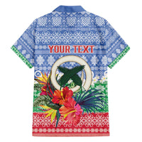 Personalised Shefa Joyeux Noel Family Matching Off The Shoulder Long Sleeve Dress and Hawaiian Shirt Proud To Be a Ni-Van Sand Drawing Art - Polynesian Pride