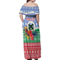 Personalised Shefa Joyeux Noel Family Matching Off Shoulder Maxi Dress and Hawaiian Shirt Proud To Be a Ni-Van Sand Drawing Art - Polynesian Pride