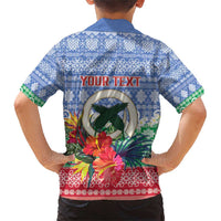 Personalised Shefa Joyeux Noel Family Matching Short Sleeve Bodycon Dress and Hawaiian Shirt Proud To Be a Ni-Van Sand Drawing Art LT9 - Polynesian Pride