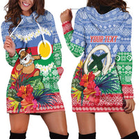 Personalised Shefa Joyeux Noel Hoodie Dress Proud To Be a Ni-Van Sand Drawing Art - Polynesian Pride