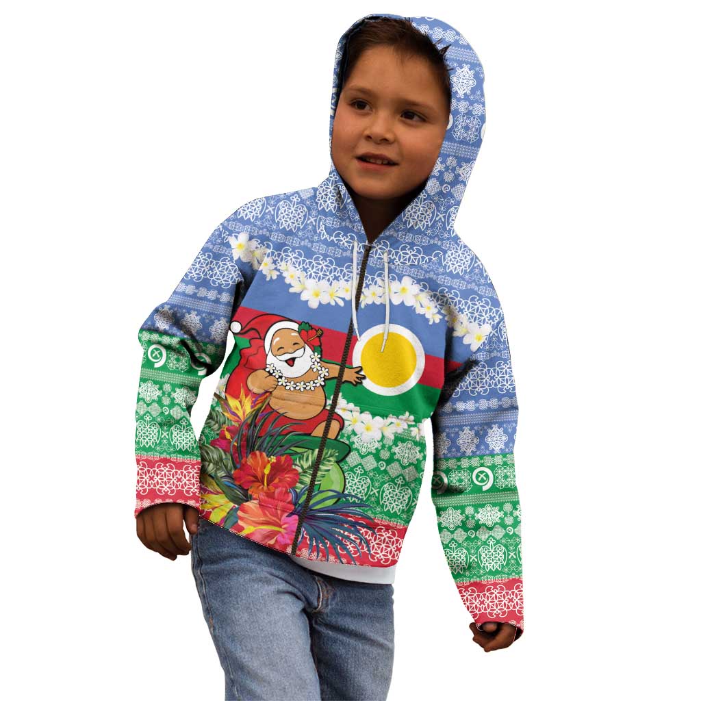 Personalised Shefa Joyeux Noel Kid Hoodie Proud To Be a Ni-Van Sand Drawing Art - Polynesian Pride