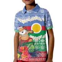 Personalised Shefa Joyeux Noel Kid Polo Shirt Proud To Be a Ni-Van Sand Drawing Art - Polynesian Pride