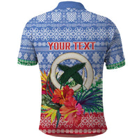 Personalised Shefa Joyeux Noel Polo Shirt Proud To Be a Ni-Van Sand Drawing Art - Polynesian Pride