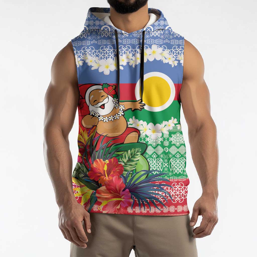 Personalised Shefa Joyeux Noel Sleeveless Hoodie Proud To Be a Ni-Van Sand Drawing Art - Polynesian Pride
