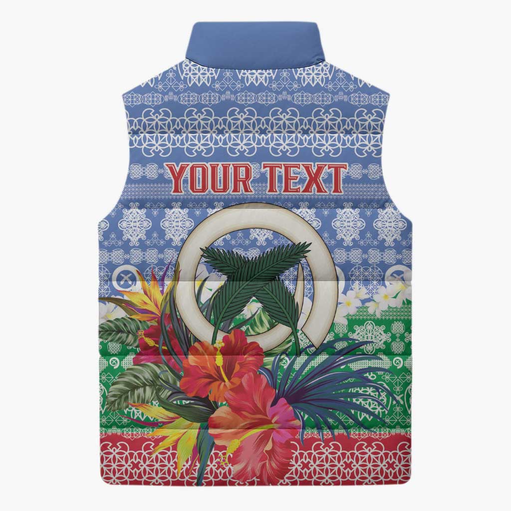 Personalised Shefa Joyeux Noel Sleeveless Puffer Jacket Proud To Be a Ni-Van Sand Drawing Art - Polynesian Pride