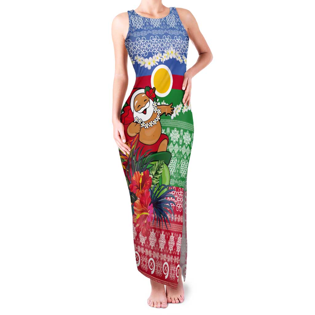 Personalised Shefa Joyeux Noel Tank Maxi Dress Proud To Be a Ni-Van Sand Drawing Art - Polynesian Pride