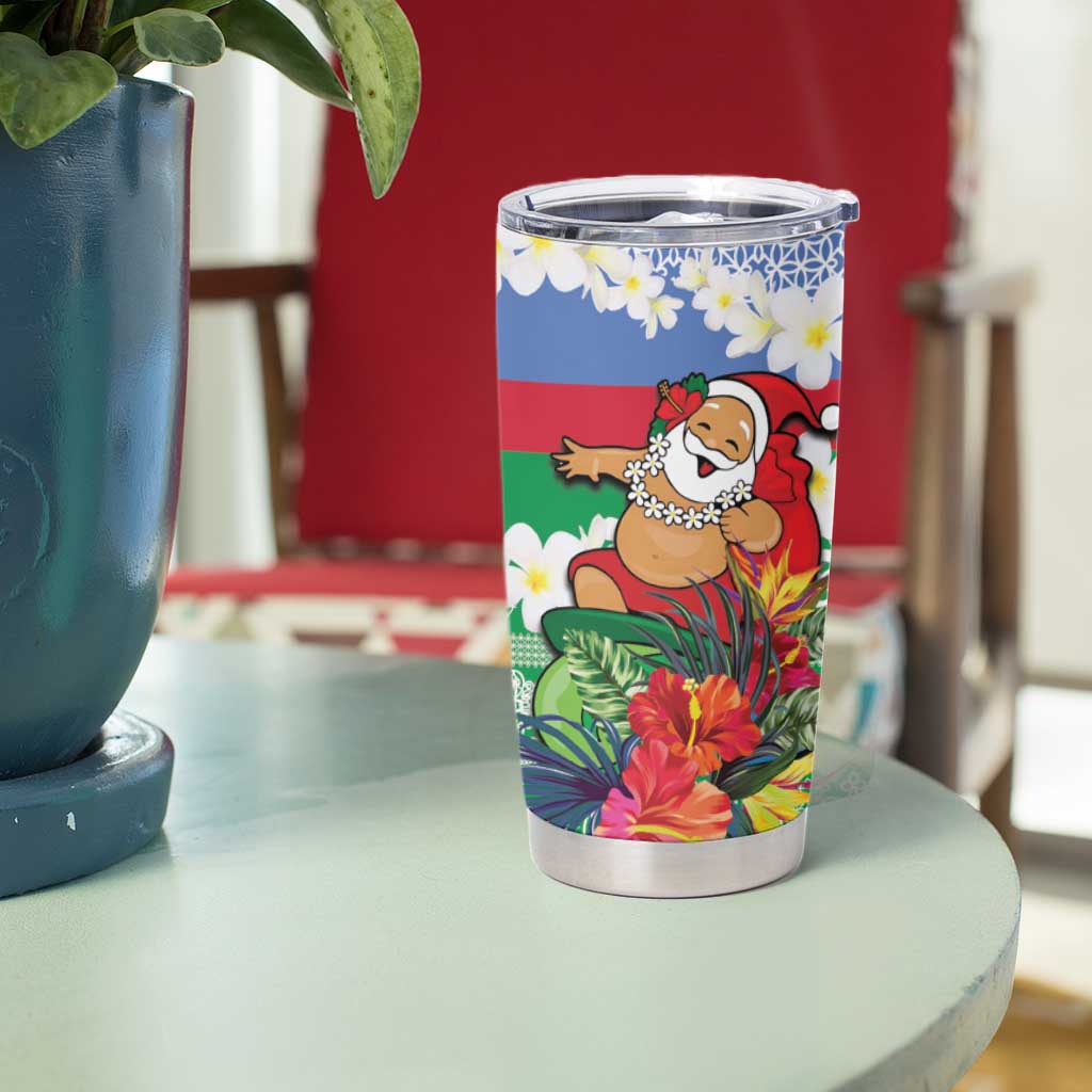 Personalised Shefa Joyeux Noel Tumbler Cup Proud To Be a Ni-Van Sand Drawing Art - Polynesian Pride